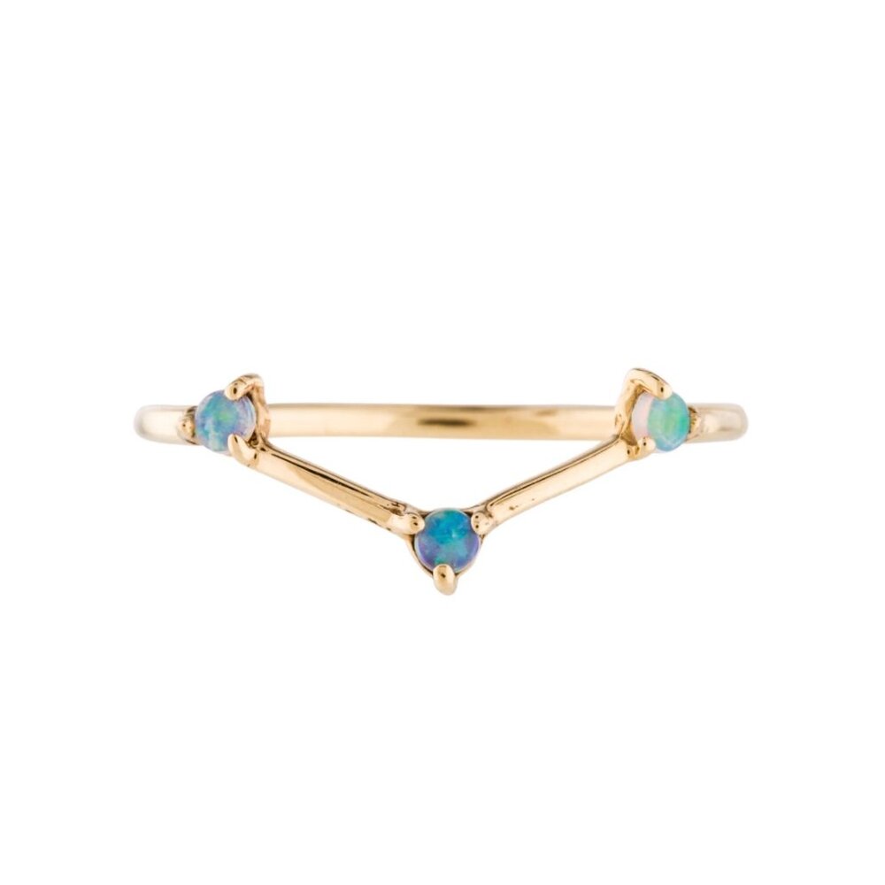 WWAKE Three-Step Triangle Opal Ring - Size 5